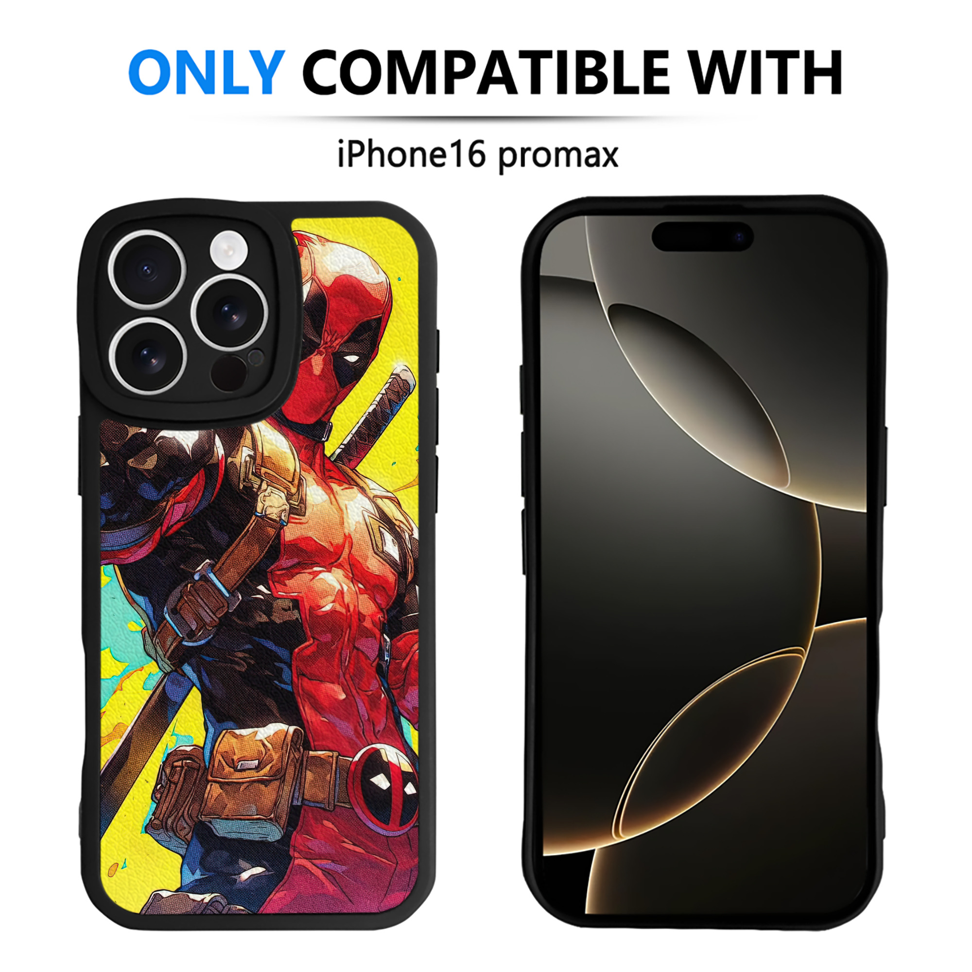 （画像用） Deadpool デッドプール 【iPhone 16シリーズ対応】シリコンスマホケース（レザー調） 材質：シリコン